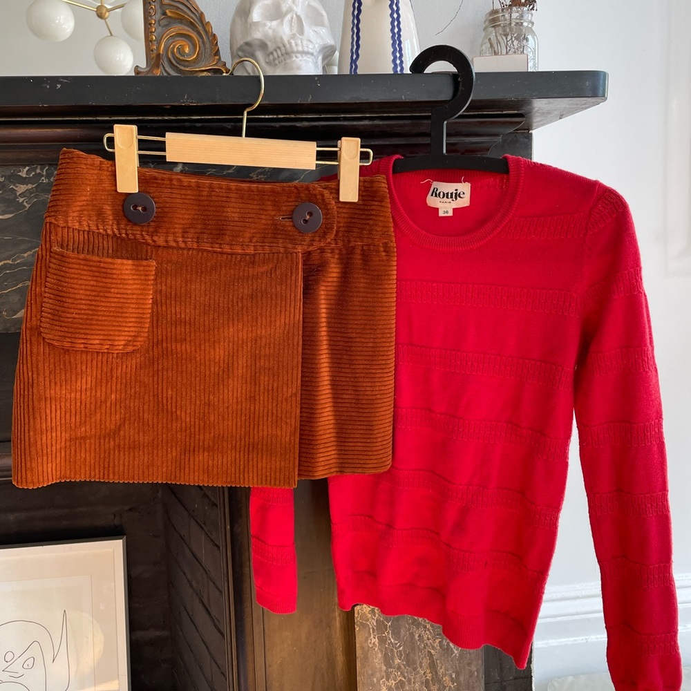 Rouje sweater & skirt set, both Sz 36